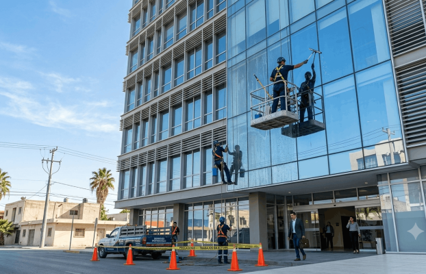 Limpieza de Fachadas y Vidrios en Altura: Seguridad, Estética y Valor para tu Empresa