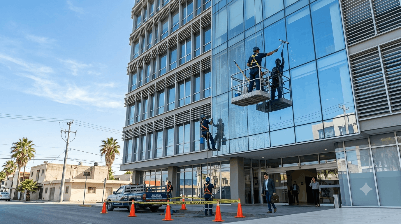 Limpieza de Fachadas y Vidrios en Altura: Seguridad, Estética y Valor para tu Empresa